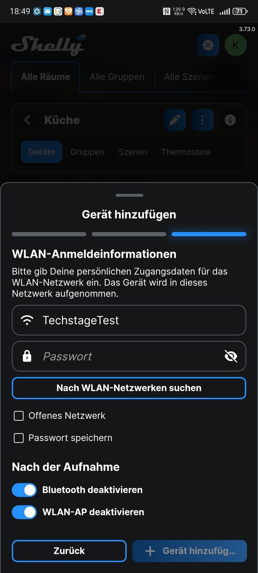 Shelly Linkedgo ST1820: Inbetriebnahme mit Shelly-App