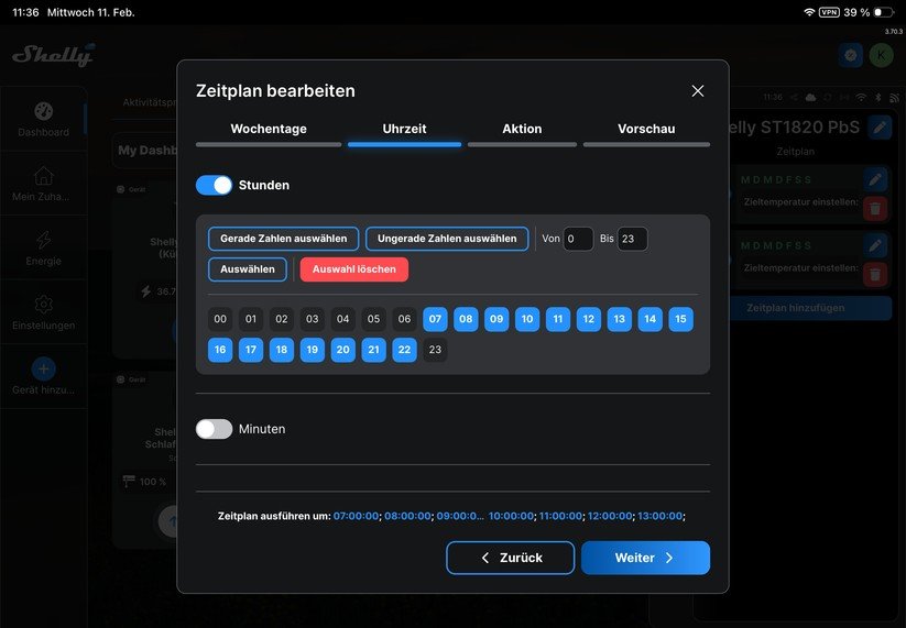 Shelly Linkedgo ST1820: Konfiguration mit Shelly-App