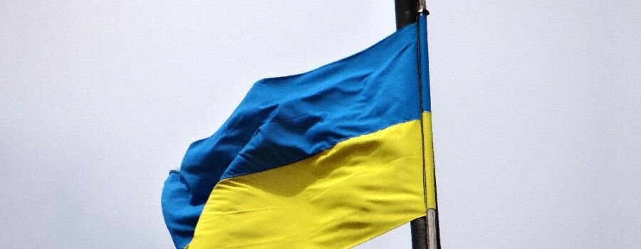 Die Flagge der Ukraine.