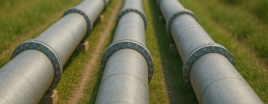 Drei Pipelines zum Transport von Öl oder Gas (Symbolbild).