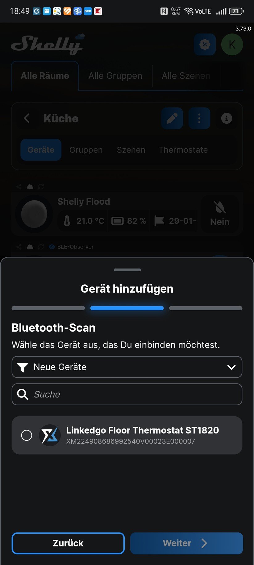 Shelly Linkedgo ST1820: Inbetriebnahme mit Shelly-App