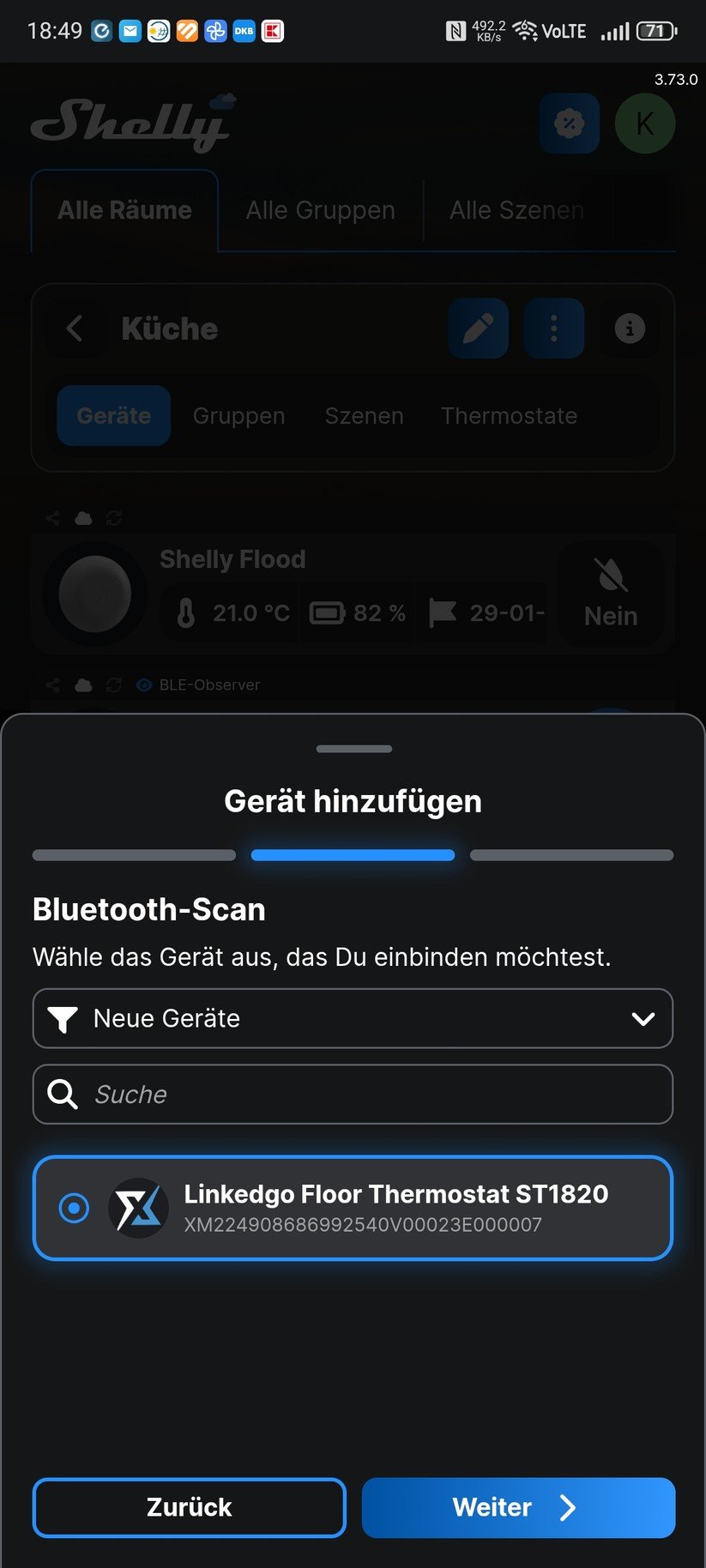 Shelly Linkedgo ST1820: Inbetriebnahme mit Shelly-App