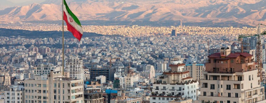 Die Skyline von Teheran der Hauptstadt und größten Stadt des Iran, das sowohl ein politisches als auch kulturelles Zentrum des Landes darstellt.