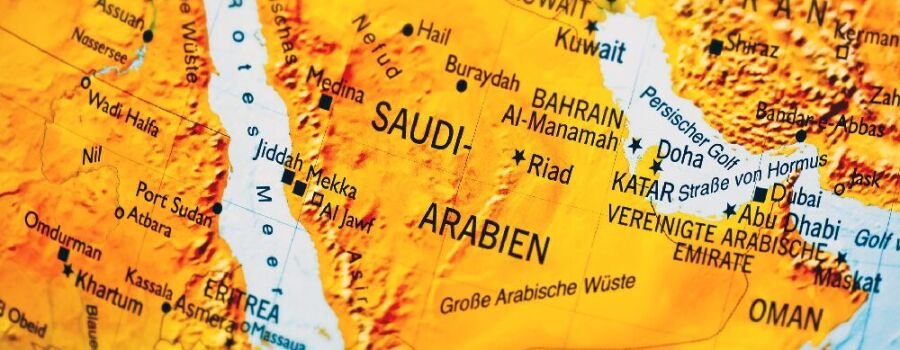 Saudi-Arabien auf der Landkarte. 