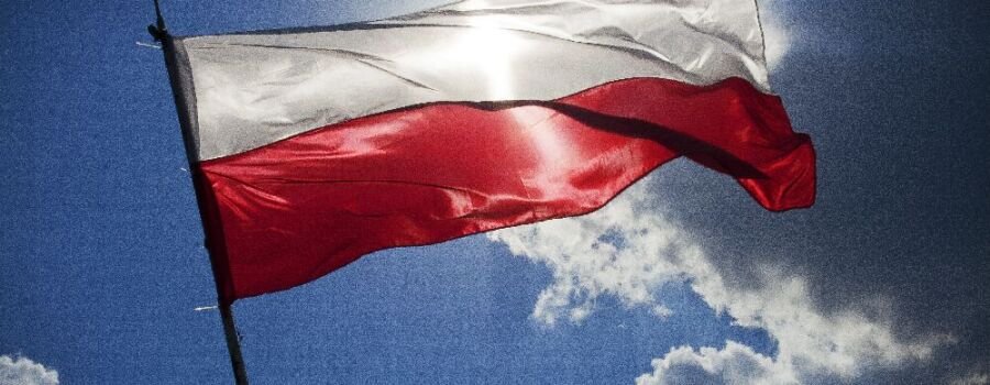 Die polnische Flagge.