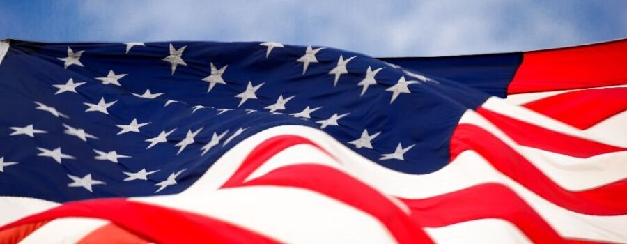 Die US-amerikanische Flagge.