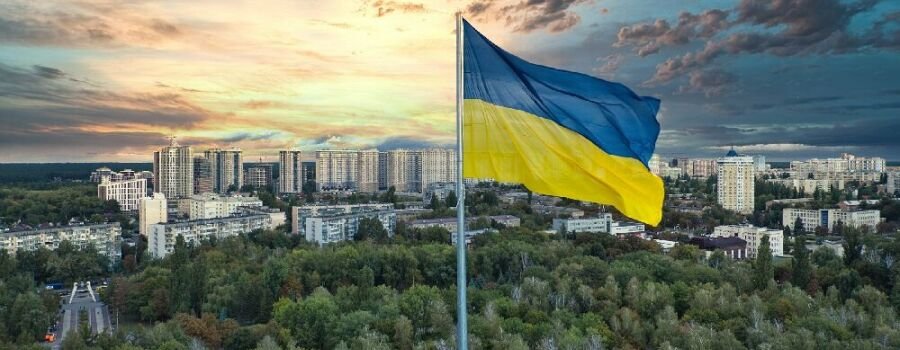 Die ukrainische Flagge. (Symbolbild)