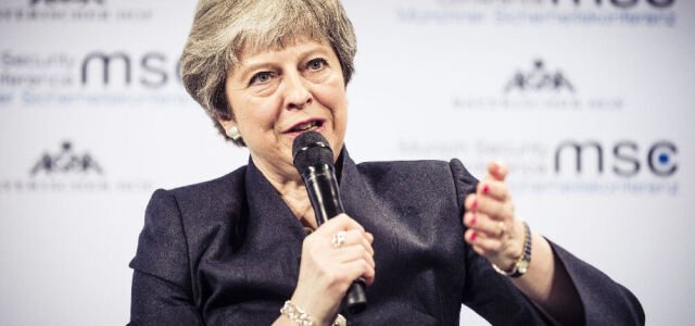 Theresa May während der Münchener Sicherheitskonferenz 2018.