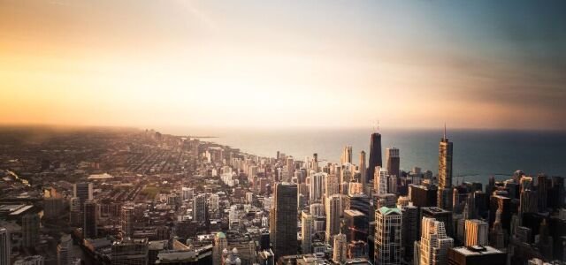 Die Skyline von Chicago.