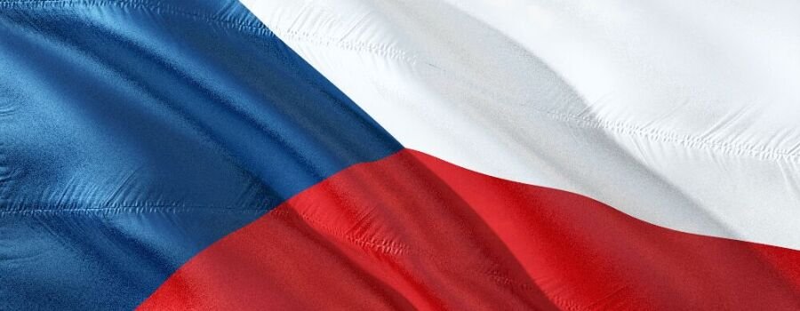 Die tschechische Flagge.