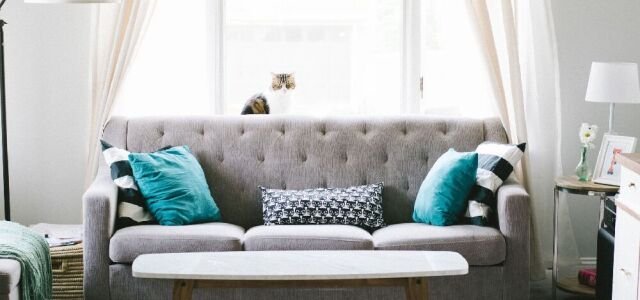 Ein Sofa in einem Wohnzimmer (Symbolbild).