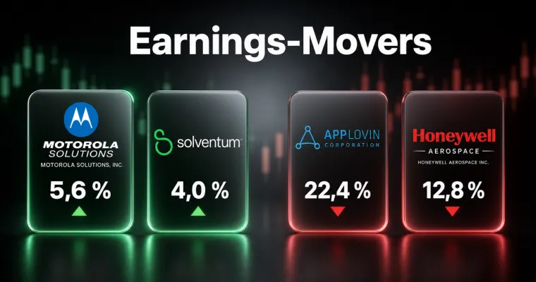 Earnings-Movers: Motorola Solutions springt – AppLovin bricht um 22 Prozent ein Earnings-Movers: Motorola Solutions springt – AppLovin bricht um 22 Prozent ein