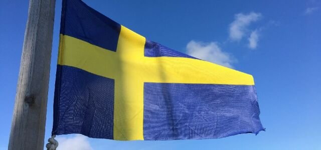 Die Flagge Schwedens.