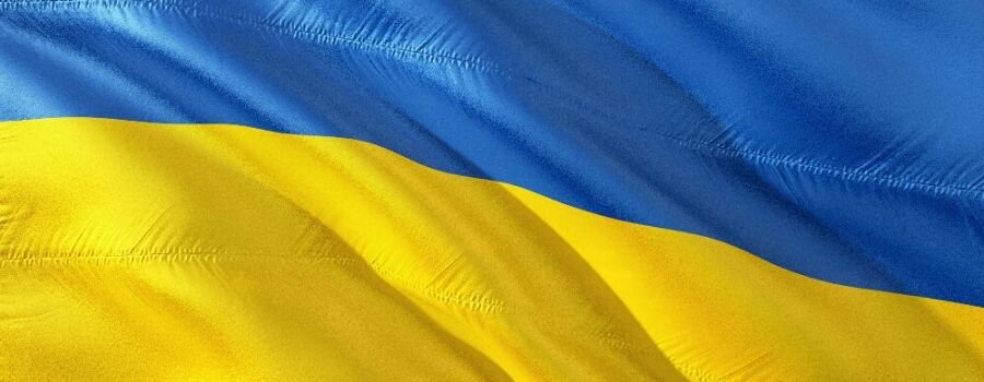 Die ukrainische Flagge.